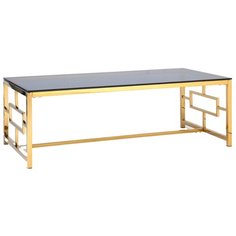 Столик журнальный STOOL GROUP Бруклин, ДхШ: 120 х 60 см, золото/стекло smoke