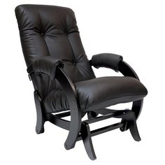 Кресло-качалка Комфорт Модель 68 размер: 60х89 см, обивка: искусственная кожа, цвет: венге/черный dundi 108 Komfort