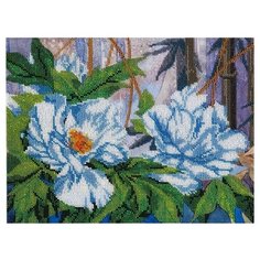 Hobby & Pro Набор для вышивания бисером Белые пионы 32 х 25 см (БН-3044)