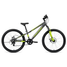 Подростковый горный (MTB) велосипед FORWARD Rise 24 2.0 Disc (2020) серый/зеленый 11" (требует финальной сборки)