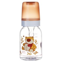 Canpol Babies Бутылочка тритановая 120 мл Забавные животные с 3 мес., оранжевый/мишка