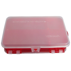 Коробка для приманок для рыбалки HELIOS двусторонняя 14х8х4 см красный