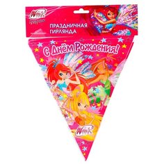 Веселый праздник Гирлянда-флаг Winx (G-WX-FL-01) розовый