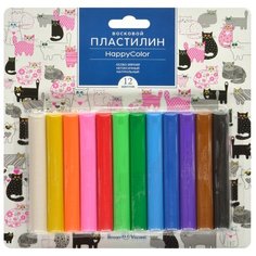 Пластилин Bruno Visconti восковой HappyColor, 12 цветов 200г (34-0012)