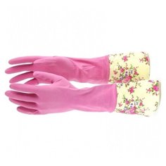 Перчатки Elfe хозяйственные с манжетой, 1 пара, размер M, цвет розовый
