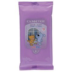 Салфетки Доктор ZOO влажные для лап кошек и собак 15 шт