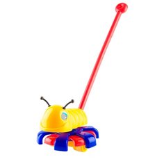 Каталка-игрушка Пластмастер Гусеница (12002) желтый/красный/синий