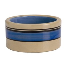 Миска Beeztees 451576 керамическая с полосками для кошек 11,5см голубой с полосками