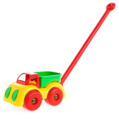 Каталка-игрушка Пластмастер Грузовик Малышок (12016) красный/желтый/зеленый