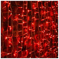 Гирлянда Uniel Занавес ULD-C2030-240/DTA, 300 х 200 см, 240 ламп, красный/прозрачный провод