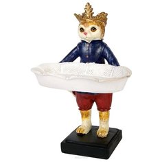 Статуэтка Феникс Present Кошка с подносом, 18 см красный/синий