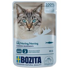 Влажный корм для кошек Bozita беззерновой, с сельдью 85 г (кусочки в соусе)