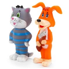 Набор для ванной Играем вместе Простоквашино. Кот и собака оранжевый/серый