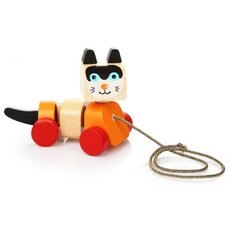 Каталка-игрушка Cubika Кошка (13616) бежевый/оранжевый/красный/черный