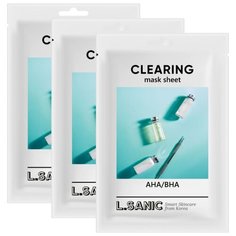 LSanic тканевая маска с AHA/BHA кислотами для очищения пор, 25 мл, 3 шт. L’Sanic