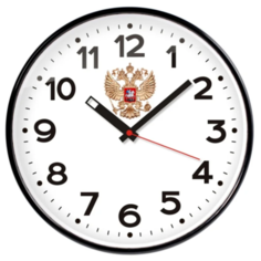 Часы настенные кварцевые Тройка 77770732 белый/черный