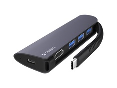 Аксессуар Переходник Deppa для MacBook Hub 5в1 Graphite 73125