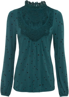 Лонгслив с кружевом Bonprix