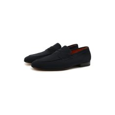 Замшевые пенни-лоферы Santoni