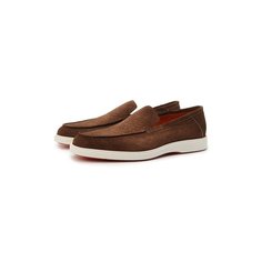 Замшевые лоферы Santoni