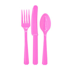 Набор столовых приборов Amscan Bright Pink 24 шт