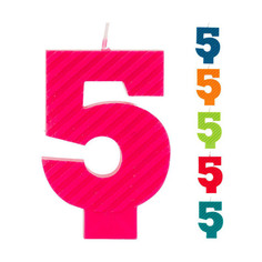 Свеча Веселая Затея ЭКО Цифра 5 в ассортименте 7 см