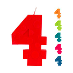 Свеча Веселая Затея ЭКО Цифра 4 в ассортименте 7 см