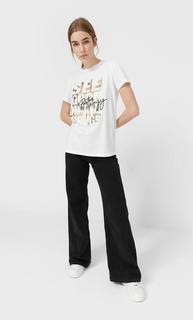 Stradivarius Футболка С Принтом Женская Коллекция Белый Xs