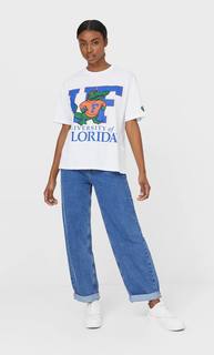 Stradivarius Футболка University Of Florida Женская Коллекция Белый M