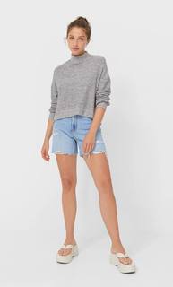 Stradivarius Укороченный Топ Soft Touch Женская Коллекция Пестро-Серый M
