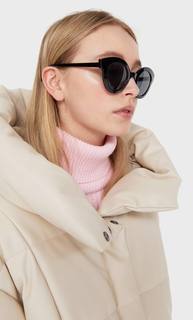 Stradivarius Солнцезащитные Очки В Круглой Каучуковой Оправе Женская Коллекция Черный 103