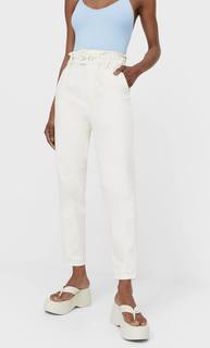 Stradivarius Джинсы Свободного Кроя Из Твила Женская Коллекция Ванильный M