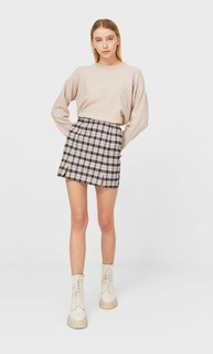 Stradivarius Футболка Из Мягкой Ткани Женская Коллекция Бежевый S