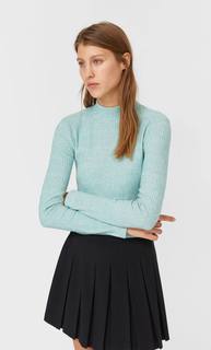 Stradivarius Укороченный Топ Soft Touch Женская Коллекция Аквамарин Xs