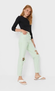 Stradivarius Укороченный Топ С Длинными Рукавами Женская Коллекция Черный L