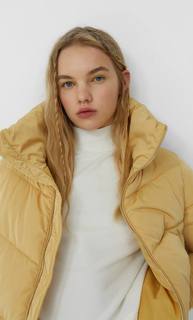 Stradivarius Стеганая Куртка С Высоким Воротником Женская Коллекция Multicolor S
