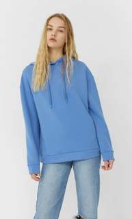 Stradivarius Базовое Худи Женская Коллекция Синий M