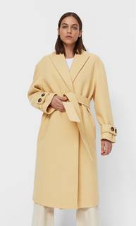 Stradivarius Пальто С Поясом Женская Коллекция Multicolor M