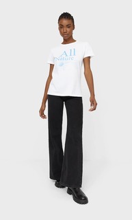 Stradivarius Футболка С Принтом Женская Коллекция Белый M