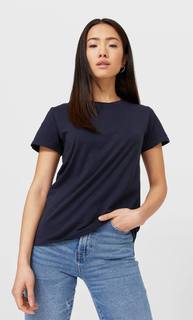 Stradivarius Базовая Футболка Женская Коллекция Морской Синий Xl