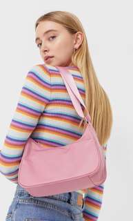 Stradivarius Сумка Из Ткани С Плечевым Ремнем Женская Коллекция Цвет Розового Макияжа 103