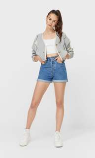 Stradivarius Кардиган С Узором «Ромбы» Женская Коллекция Пестро-Серый Xl