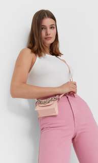 Stradivarius Мини-Сумка С Цепочкой Женская Коллекция Цвет Розового Макияжа 103