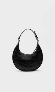 Stradivarius Круглая Сумка Из Искусственной Крокодиловой Кожи Женская Коллекция Черный 103