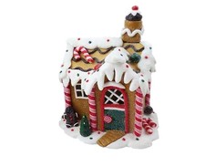 Елочная игрушка Crystal Deco Пряничный домик с башенкой с подсветкой MA6521B 10 см 1 шт.