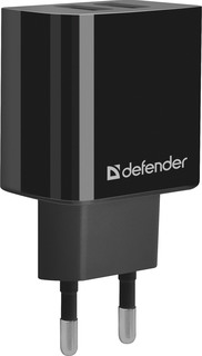 Сетевое зарядное устройство Defender UPC-21 2.1А 2 USB порта 5V/2.1А+кабель microUSB Black