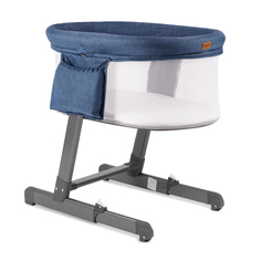 Детская приставная кроватка Nuovita Accanto Bonta Blu scuro Lino/Темно-синий лён