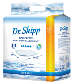Пеленки гигиенические супервпитывающие одноразовые Dr.Skipp 60x60, 30 шт.