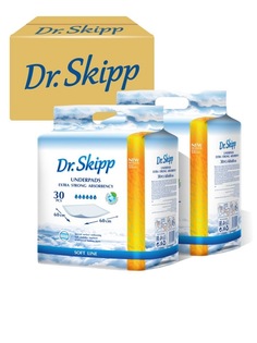 Пеленки гигиенические супервпитывающие одноразовые Dr. Skipp 60x60, 2x30 шт. Dr.Skipp