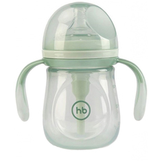 Бутылочка антиколиковая с силиконовой соской Happy Baby с ручками цвет: olive, 180 мл